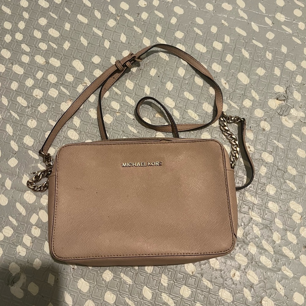 Michael Kors Tan Crossbody Bag with Chain Strap